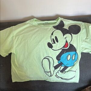 Disney Green and Black Mickey Mouse Crop Top